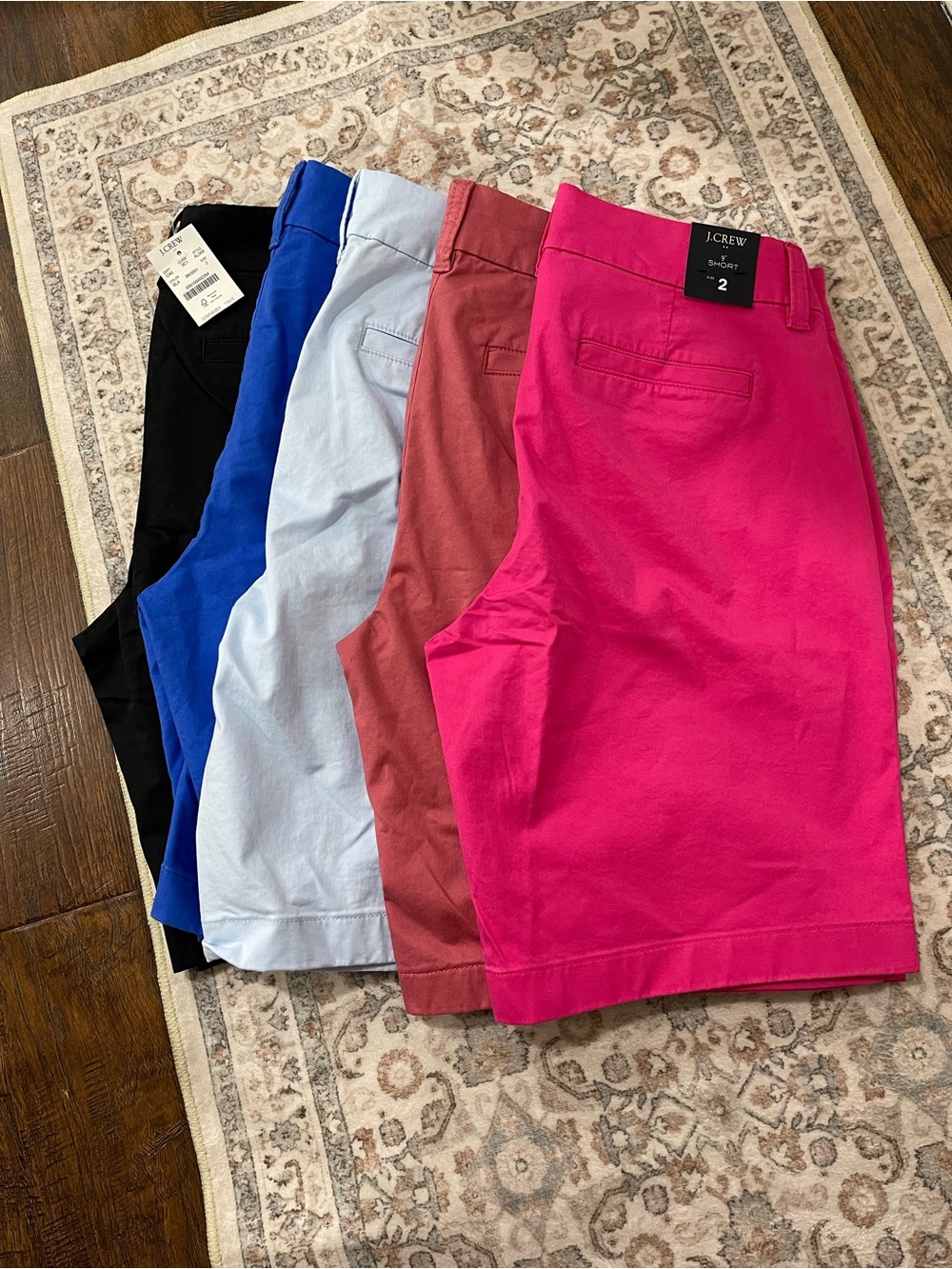 J. Crew Women’s Bright Pink, Blue, Balck Chino Shorts